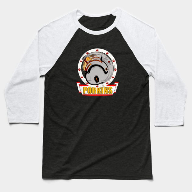 Rebel Porkins Baseball T-Shirt by JLaneDesign